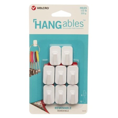 VELCRO BRAND cloth hook and eye Brand 2006004 HanGables Removable Micro Hooks; White - 0.5 lbs - Pack of 8 2006004